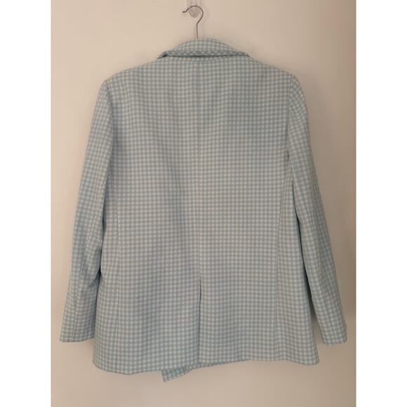 Alice + Olivia Justin Gingham Double-Breasted Relaxed Fit Oversized Blazer US 10 - Picture 7 of 9
